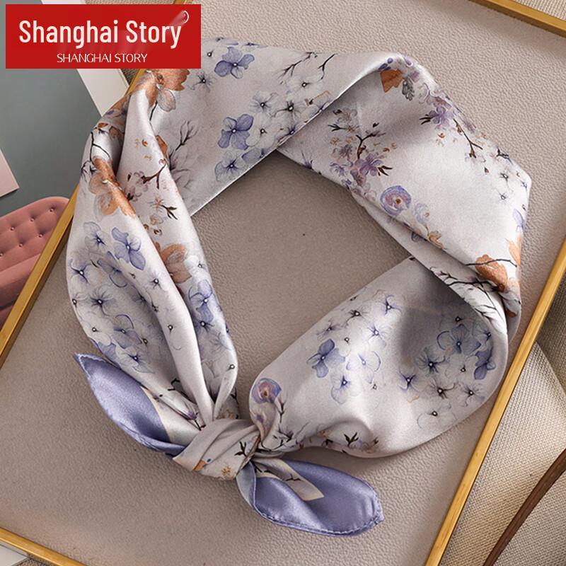 

Shanghai Story 100% Mulberry Silk Small Square Scarf