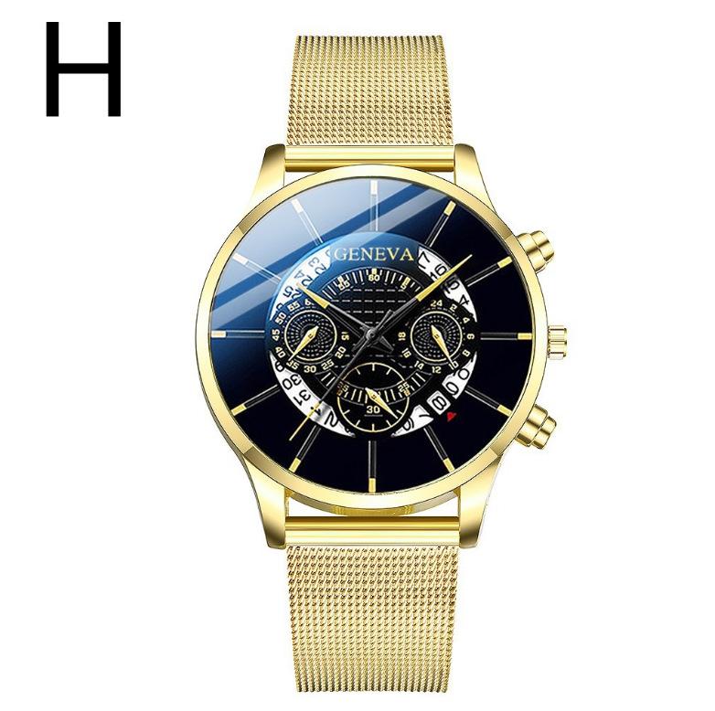 Alloy Mesh Belt Watch, Three-Eye Ultra-Thin Mesh Belt Fashion Casual Steel Belt Quartz Watch Men