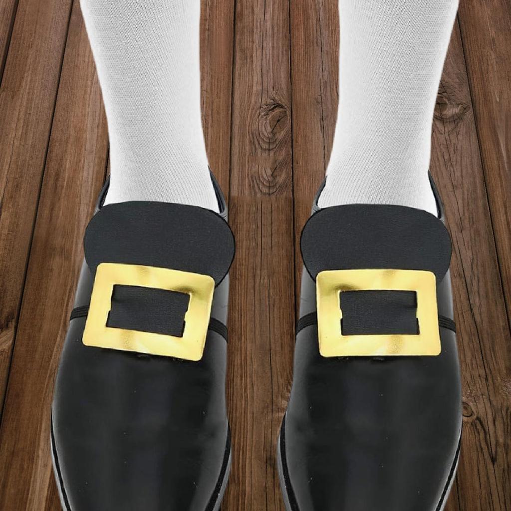 2x Gold Buckle Shoe Cover, Lightweight, Costume Accessory for Cosplay