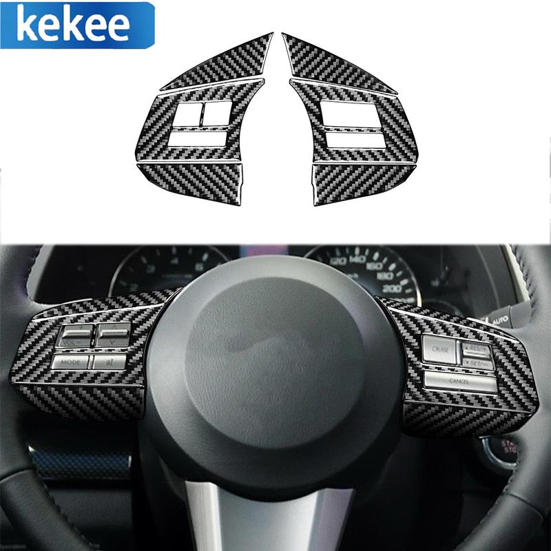 For Subaru Legacy 2010-2014 Real Carbon Fiber Car Button Switch Panel Cover Trim Sticker Car Interior Accessories