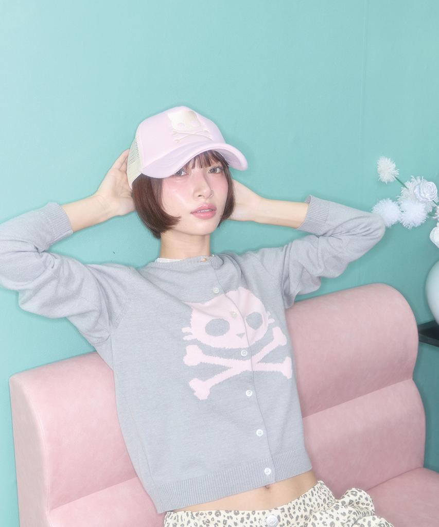 Syakili Kiri Skull Trucker Cap (Pink)