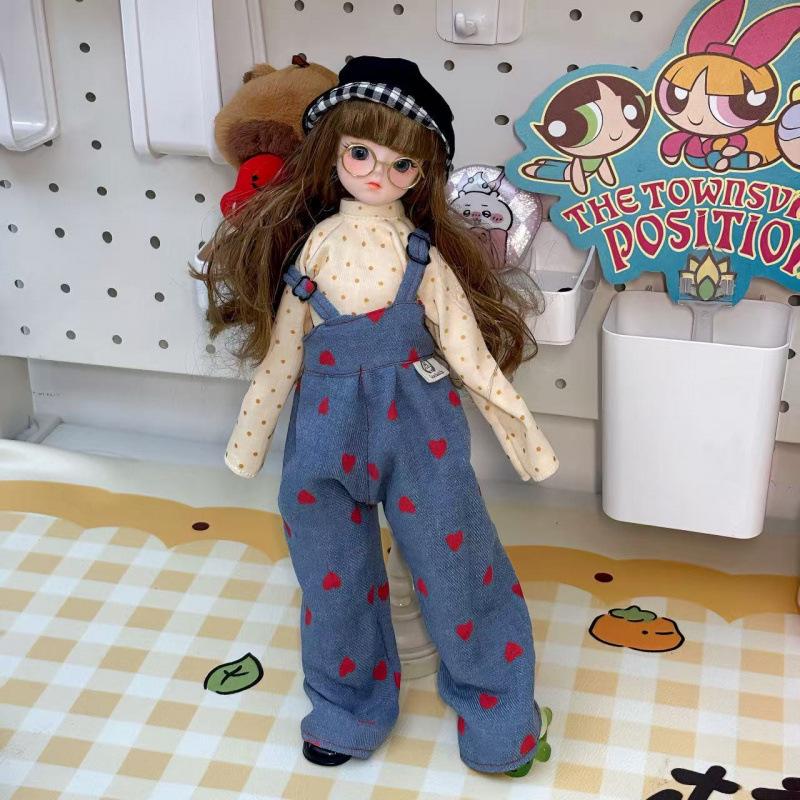 30cm Multi-jointed BJD Doll with 1/6 Scale and Cute Clothes Set