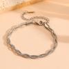 Round Snake Three-Strand Braided Color-Block Stainless Steel Jewelry Set for Women - Non-Fading, Light Luxury, European & American Style