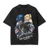 Unisexga DEATH NOTE T Shirts L Lawliet Graphic Print TShirts Washed Oversize Tshirt Short Sleeve Cotton Soft Tee Unisex Women Clothes