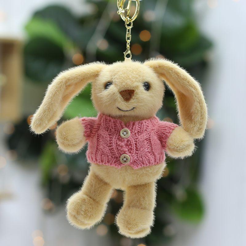 Cartoon Rabbit Doll Keychain Pendant Cute Doll School Bag Hanging Decoration Birthday Gift Plush Toy