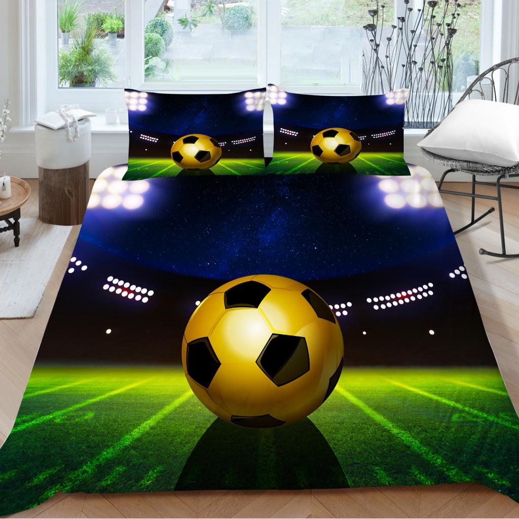 Football Series Quilt Cover Pillowcase Two Or Three-Piece Set 3D Digital Printing Polyester Sports Style