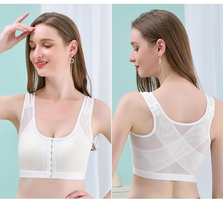 

Дышащий, ударопрочный, со сборками, спортивный бюстгальтер с пряжкой спереди S (within 100 catties) белый