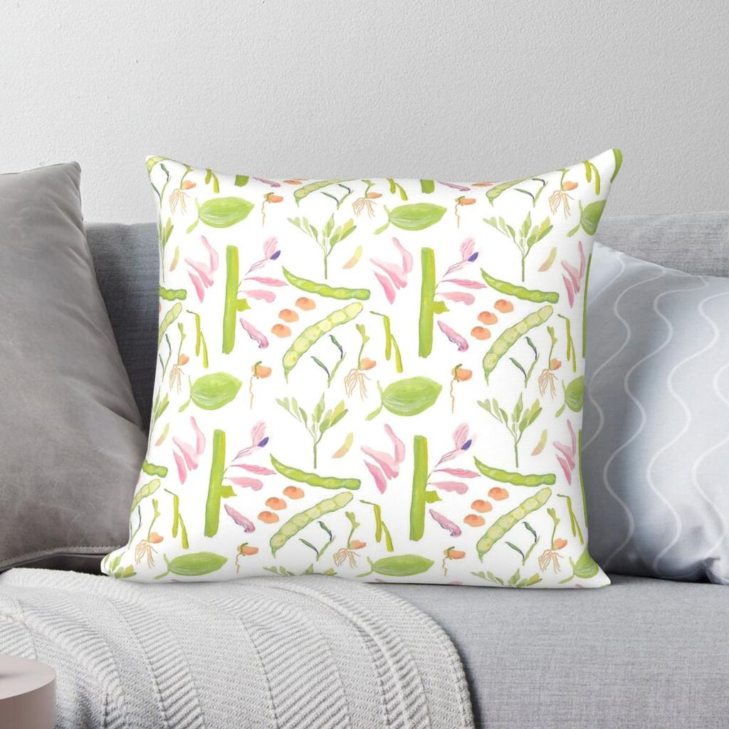 Broad Beans In Gouache Pillowcase Polyester Linen Velvet Printed Zip Decor Throw Pillow Case Sofa Cushion Case