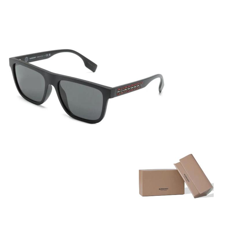 Burberry Logo Acetate Irregular Sunglasses Men Sunglasses Black 0BE4402U