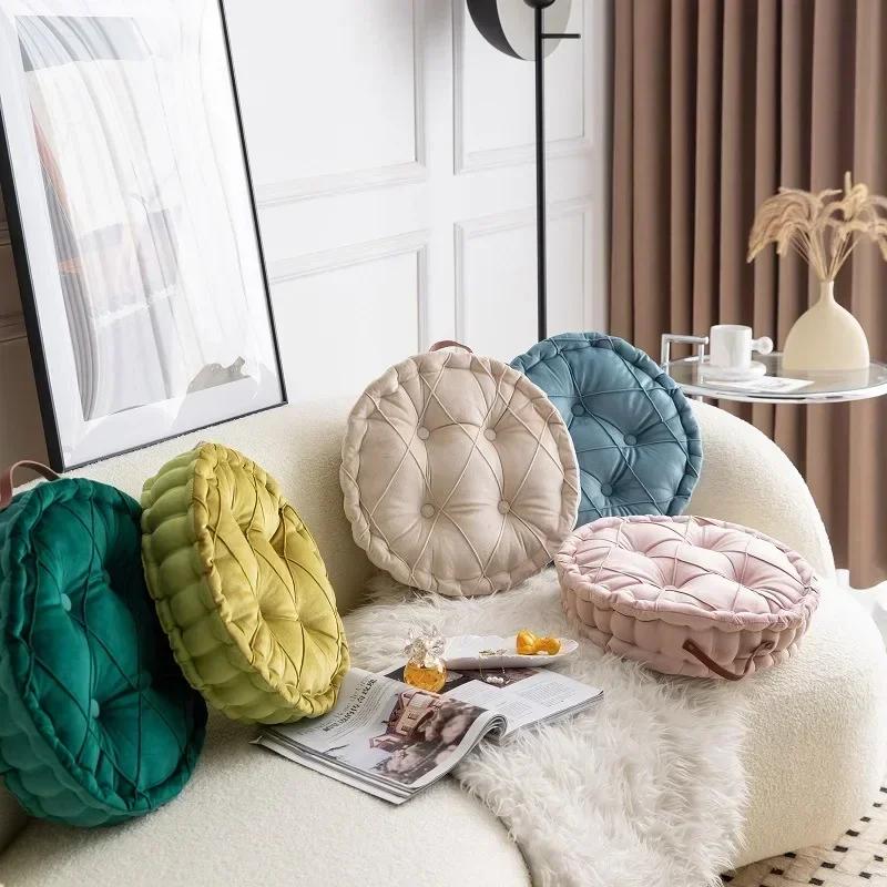 Round Pouf Tatami Cushion Pillow Floor Cushions Soft Seat Pillow Pad Throw Pillow Cushion Home Sofa Tatami Cushion 40x40cm