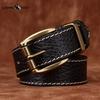 Thickened Bison Leather Embossed Retro Personality Belt Men's Genuine Leather Top Layer Cowhide Denim Belt