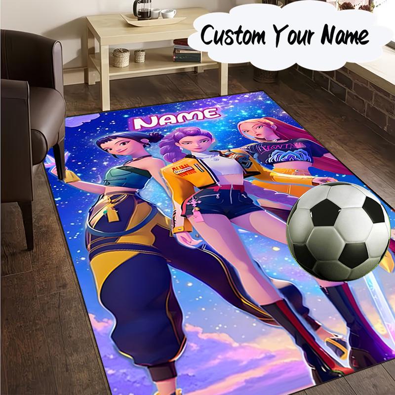 Custom Name KPop Cartoon Carpet, Chair Rug,Area Rug for Office Bedroom living rooms bedroom, Doormat decor Christmas fan gifts