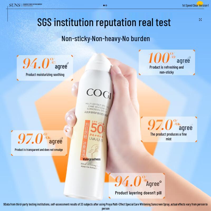 Gaozi Transparent Whitening Sunscreen Spray SPF50+ PA++++