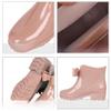 Women's European & American Bow Low Tube Rain Boots - Fashionable Non-Slip PVC for Outdoor Wear.