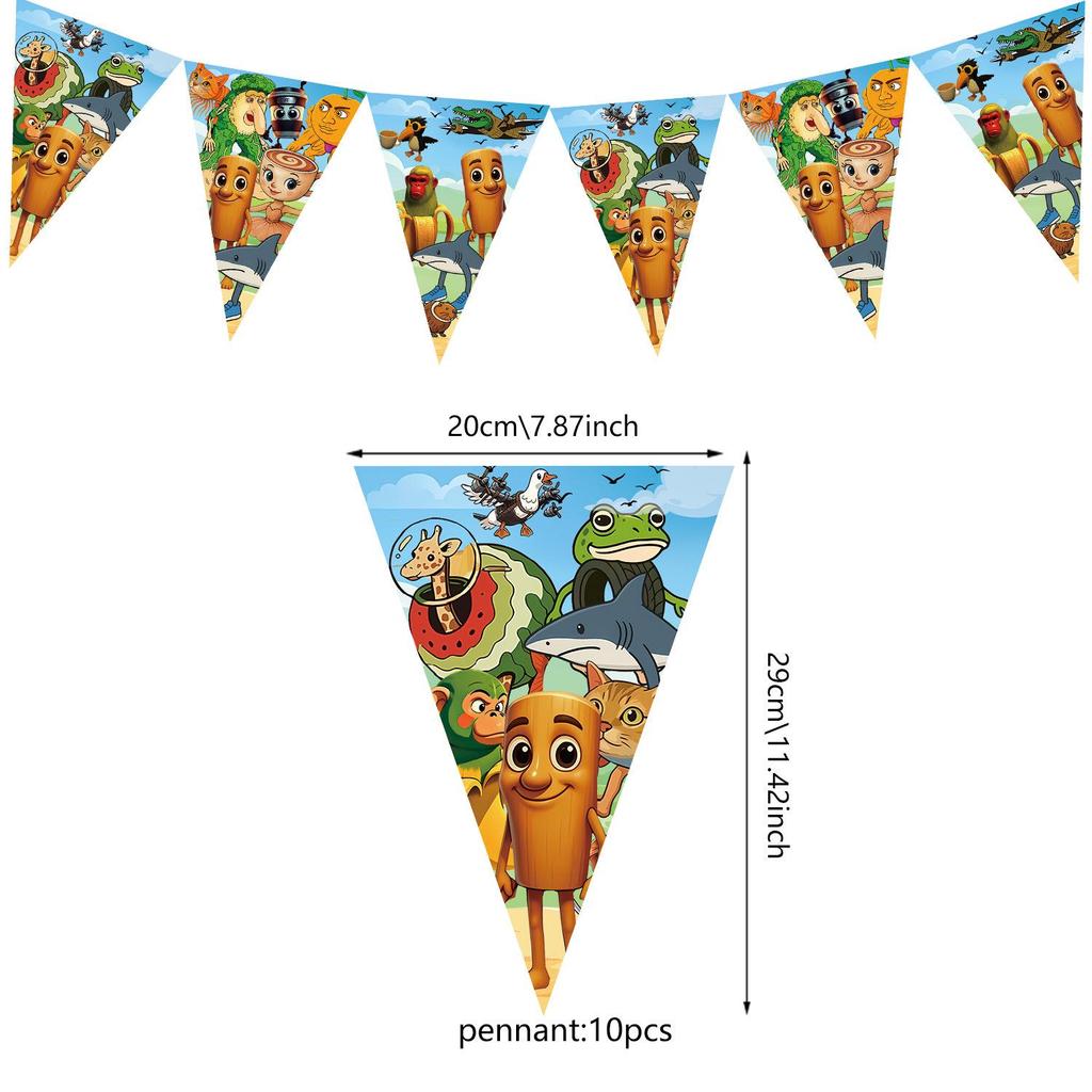 Shan Hai Jing Animation Party Set: Cake Topper, Popcorn Box, Balloons, Water Bottle Stickers