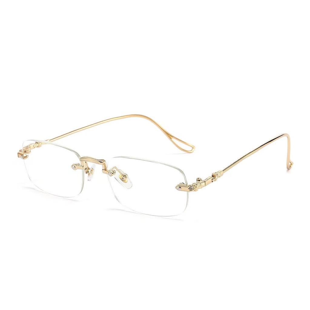 Rahmenlose hochauflösende Blaulichtfilterbrille Damen können Stärke anpassen Myopiebrille Kleines Gesicht Einfache leichte Farbwechselbrille Charge