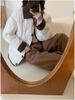 Contrast Color Thin Light Lapel Warm Short Loose Autumn Jacket