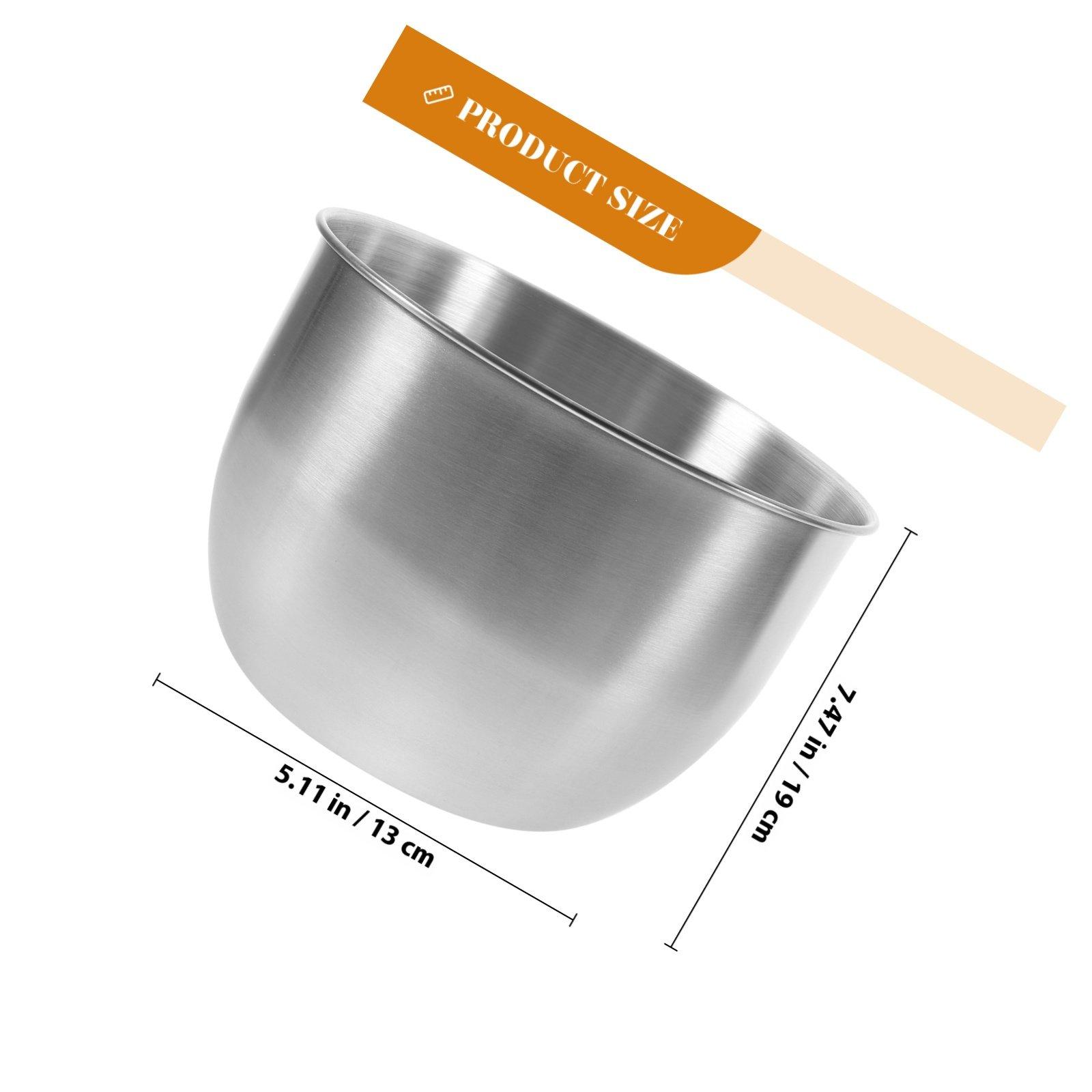 

Stainless Steel Mixing Bowl 3 Quart Deep Salad Baking Kitchen Prep Bowl Non-Slip Dough Egg Batter Food Container серый