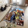 1pc Crazy Zootopia Judy and Everyone Rug - Non-Slip, Machine Washable Polyester Carpet for Living Room, Bedroom, Bathroom & Laundry - Comfortable Home