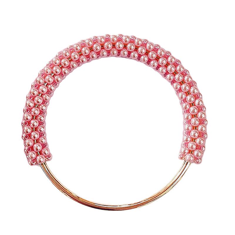 High-Quality Pearl Woven Handmade Bag Handle with Iron Rings