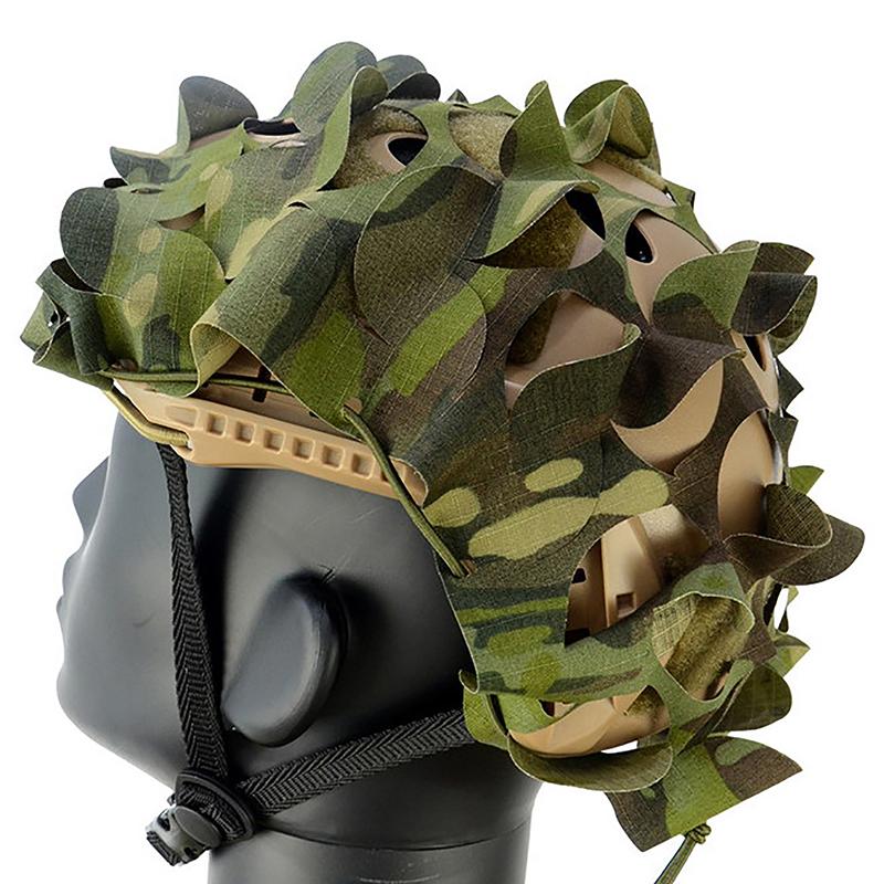 Camo Net Airsoft Helmet Cover Nylon Drawstring Helmet Scrim Hunting Accessory