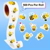 0.98inch 500pcs/Roll Irregular Bee Spring-Themed Decorative Stickers for Notebooks