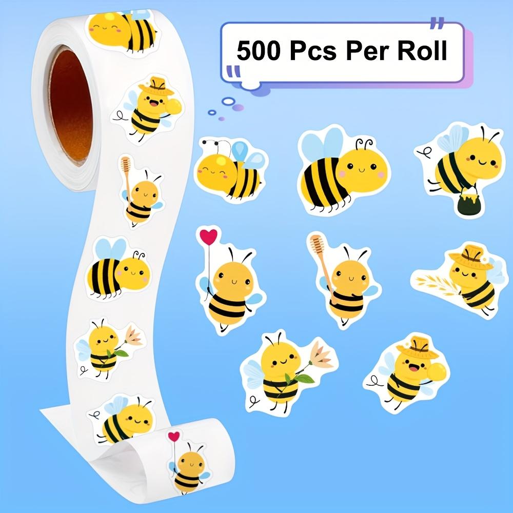 

0,98 дюйма 500 шт./рулон Неправильные декоративные наклейки на тему пчел и весны для блокнотов жёлтый