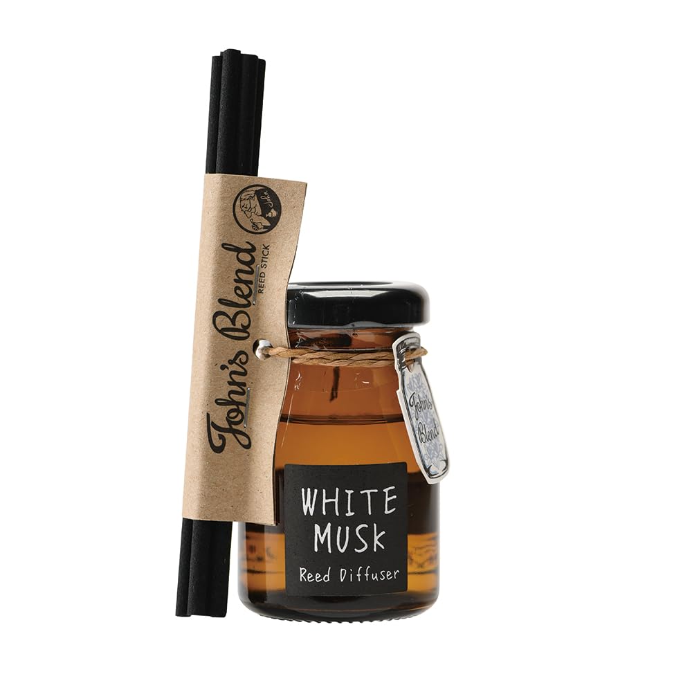 

John s Blend White Musk Мини-диффузор 50 мл Ароматизатор для комнаты Диффузор с палочками Освежитель воздуха Маленький подарок Новая жизнь Подарок на Белый день