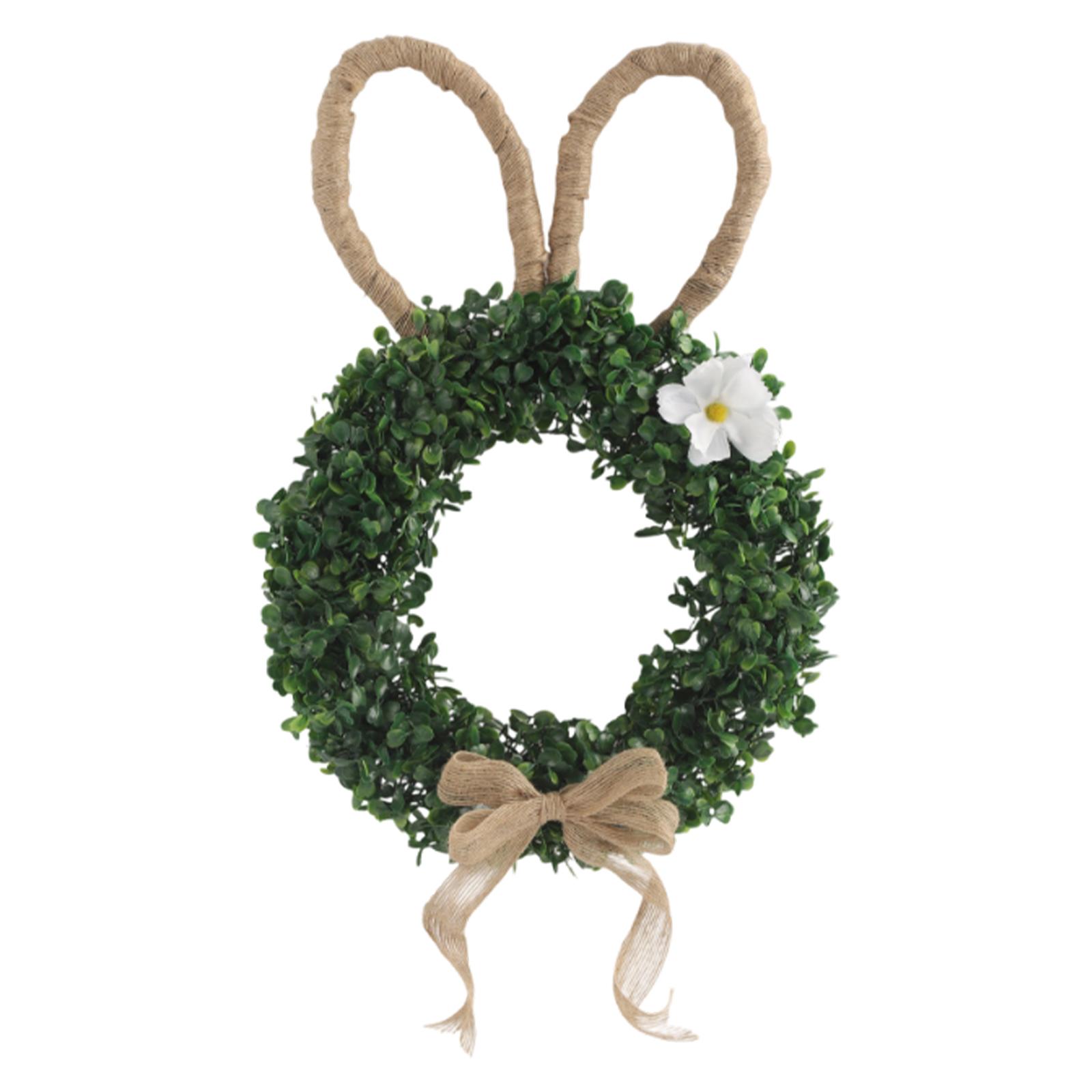 

Easter Foldable Chrysanthemum Bunny Shaped Ornament Wreath For Home Front Door Decoration Background Easter Decor Wreath One Size