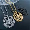 New German Eagle Arms Flag Pendant Necklace for Men Women Stainless Steel Germany Patriotic Jewelry Accessories Gifts