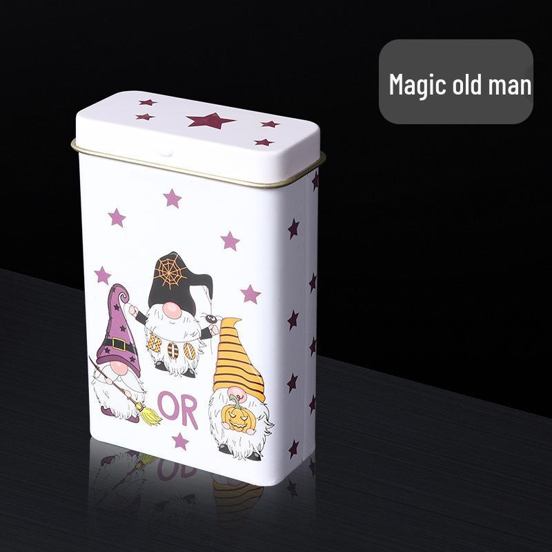 Men's 20-Capacity Tinplate Cigarette Case, Personalized Metal Hand-Rolled Holder, Multi-Pattern, Waterproof & Moisture-Proof.