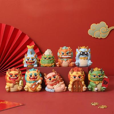 Mini Dragon Statue Miniature Figurine Collectible Resin Desktop Ornament Animal Sculpture for