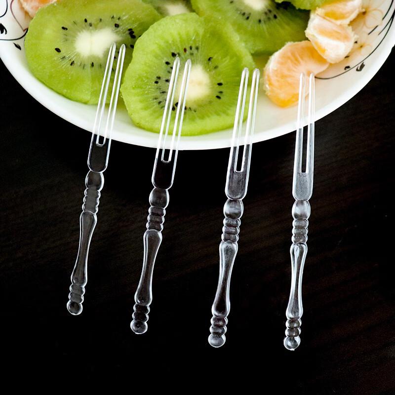 Miaojupin Transparent Plastic Bamboo Joint Fruit Forks