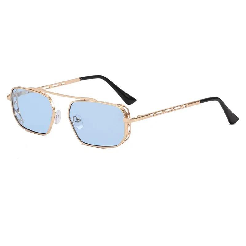 New Luxury Designer Rectangle Sunglasses Women Metal Men Sun Glasses Y2k Fashion Eyewear Shades Accessories