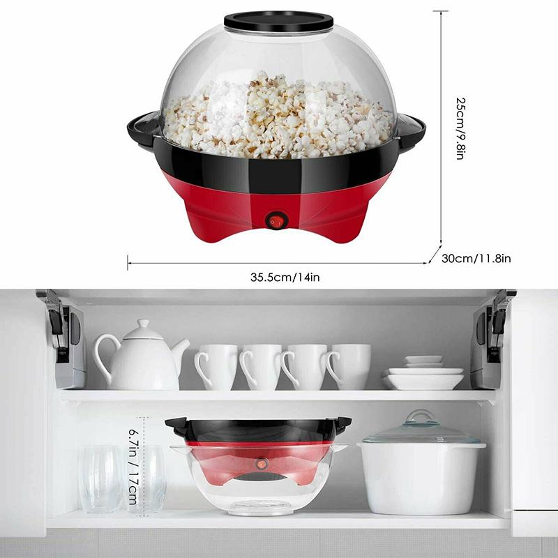 Domů Kulatý stroj na popcorn Domácí automatický mini výrobník popcornu Rodinná párty Dětské malé kulovité nástroje na výrobu popcornu