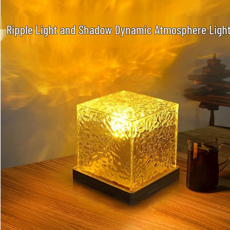 

Dynamic Water Ripple Night Light - Creative Dimmable Bedside Lamp 3W [Cross-border Exclusive]