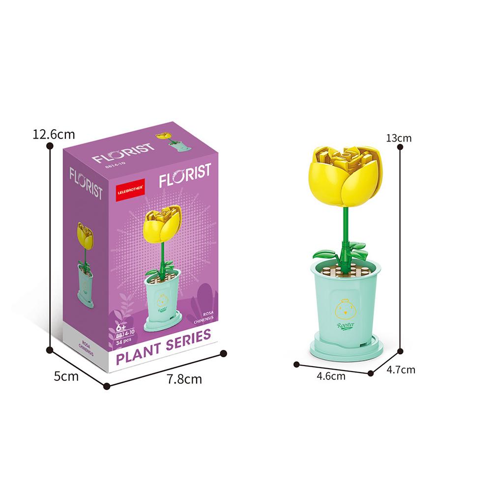 Creativo Fiore Building Blocks Simulazione Bouquet Mattoni da costruzione in vaso Giocattoli per la decorazione domestica