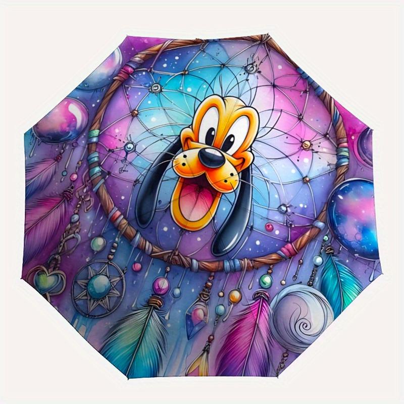 

1pc Pluto Automatic Umbrella - Cartoon Design, Lightweight & Portable, Travel Umbrella, Durable Canopy a0820037
