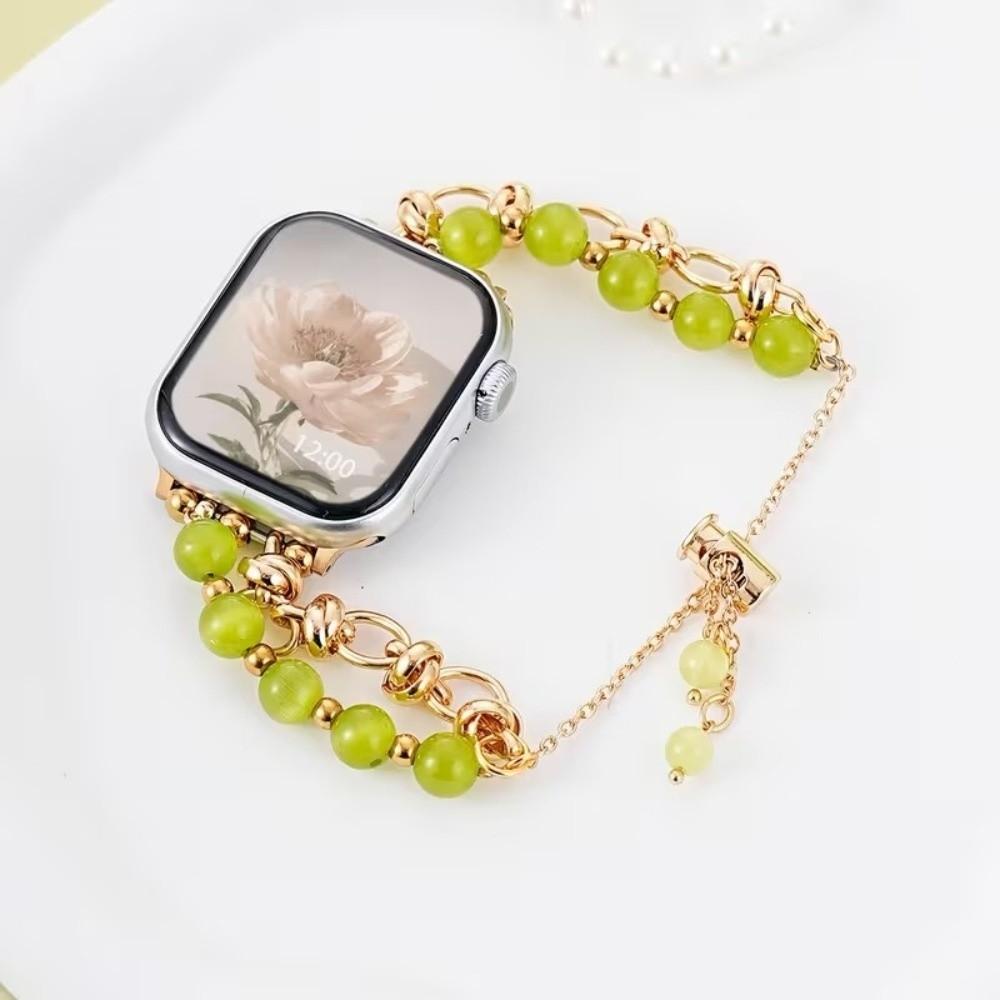 38/40/41/42/44/45mm Beads Metal Link Strap Crystal Adjustable Watch Band for Apple Wristband Universal Beads Bracelet Loop Strap