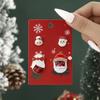 4Pcs Christmas Earrings Set For Women Shiny Rhinestone Reindeer Elk Red Bowknot Xmas Tree Stud Earring Holiday New Year Jewelry