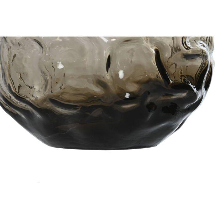 Vase en verre moderne - Home ESPRIT - 21,5 x 21,5 x 19 cm - Marron foncé - Multicolore - Décoration intérieure