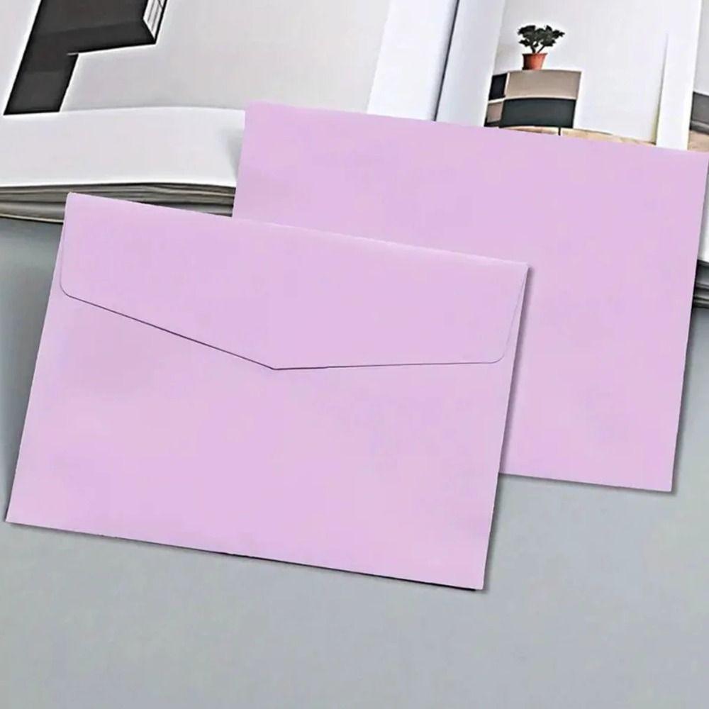 10pcs Blank Invitation Cards Candy Color Macaron Color Greeting Cards Packing Envelope  Postcard