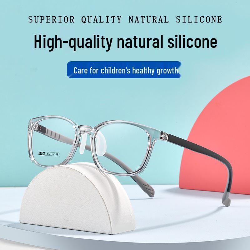 Teenager's Silicone Glasses Frame with Soft Nose Pads - No Pressure Design for Myopia