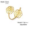 Sacred Geometry Flower Of Life Ring Women'S Stainless Steel Adjustable Ring Vintage Talisman Jewelry Party Gift