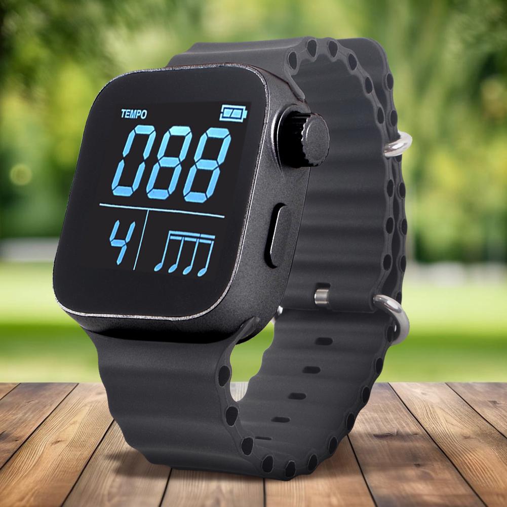 Wearable Vibrating Metronome for Sport Running Beat Counting Watch Adjustable Strap for All Guitar Piano Drums
