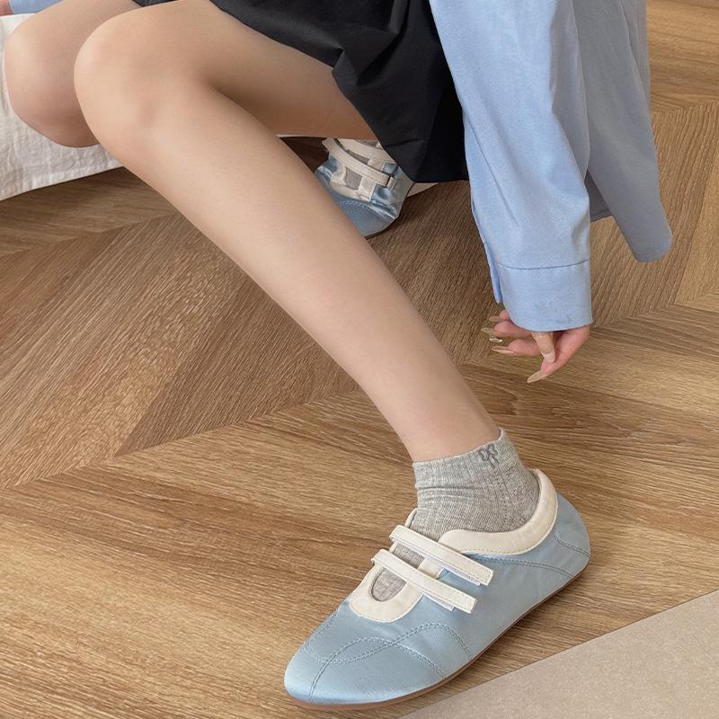 Versatile Embroidery Simple Socks Korean Socks Girl Thin Cotton Shallow Mouth Solid Color Bow Boneless Breathable