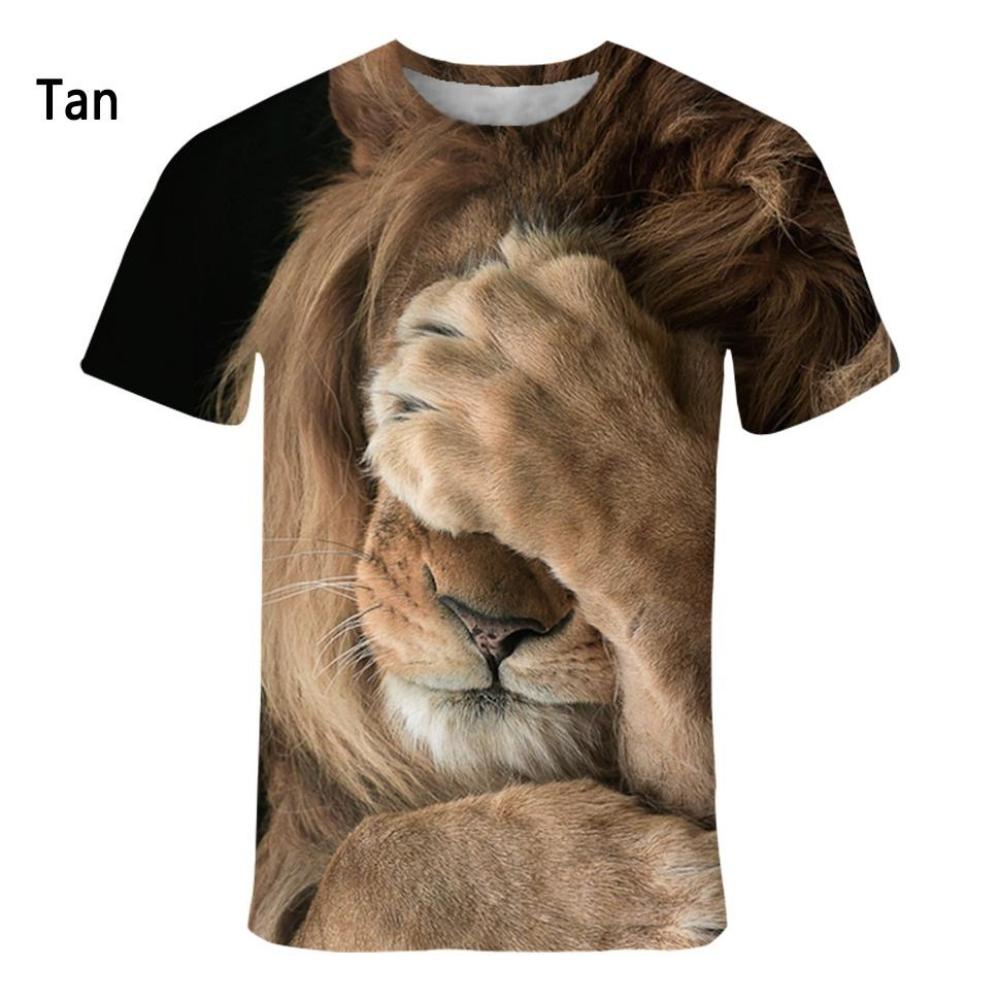 Tricou cu imprimeu 3d pentru bărbați și femei, ocazional, cu mânecă scurtă, maimuță, câine, pisică, leu, cămașă cu imprimeu animal