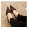 Women's Pointed Toe Suede Flats with 3D Floral Decor Slip-on Elegant Casual Shoes