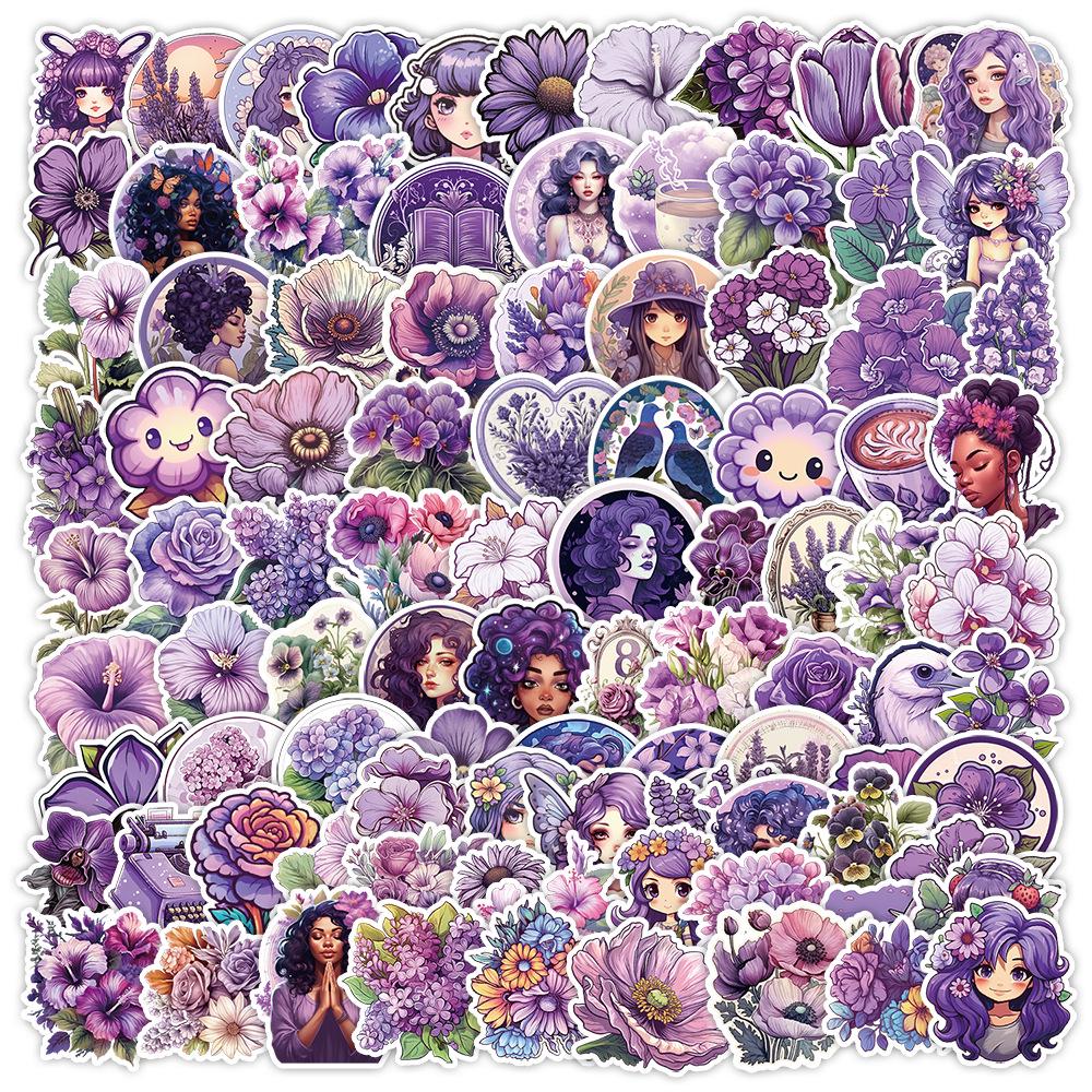 

Violet Graffiti Stickers - 100 Cute Decals for Kids: DIY Decoration for Water Bottles, Computers, and Skateboards.