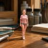 Static Miniature Figure with Shoulder Bag Elegant for Display Shelves, Hobbyists